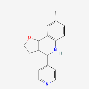 molecular formula C17H18N2O B2358025 8-Methyl-4-pyridin-4-yl-2,3,3a,4,5,9b-hexahydro-furo[3,2-c]quinoline CAS No. 1382464-64-3