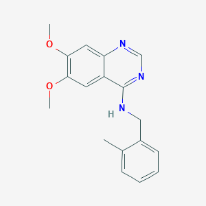 molecular formula C18H19N3O2 B2358028 6,7-dimethoxy-N-[(2-methylphenyl)methyl]quinazolin-4-amine CAS No. 477855-28-0