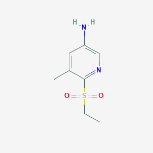 molecular formula C8H12N2O2S B2358037 6-乙基磺酰基-5-甲基吡啶-3-胺 CAS No. 1343610-10-5