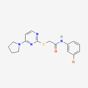 molecular formula C16H17BrN4OS B2358041 N-(3-溴苯基)-2-((4-(吡咯烷-1-基)嘧啶-2-基)硫代)乙酰胺 CAS No. 1251546-02-7