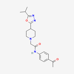 N-(4-acetylphenyl)-2-(4-(5-isopropyl-1,3,4-oxadiazol-2-yl)piperidin-1-yl)acetamide