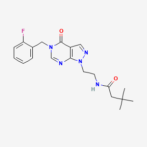 molecular formula C20H24FN5O2 B2358045 N-(2-(5-(2-氟苄基)-4-氧代-4,5-二氢-1H-吡唑并[3,4-d]嘧啶-1-基)乙基)-3,3-二甲基丁酰胺 CAS No. 922136-77-4