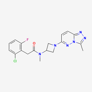 molecular formula C18H18ClFN6O B2358052 2-(2-氯-6-氟苯基)-N-甲基-N-(1-(3-甲基-[1,2,4]三唑并[4,3-b]嘧啶-6-基)氮杂环丁-3-基)乙酰胺 CAS No. 2320643-01-2
