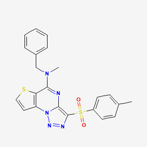 molecular formula C22H19N5O2S2 B2358055 N-benzyl-N-methyl-3-tosylthieno[2,3-e][1,2,3]triazolo[1,5-a]pyrimidin-5-amine CAS No. 892733-14-1