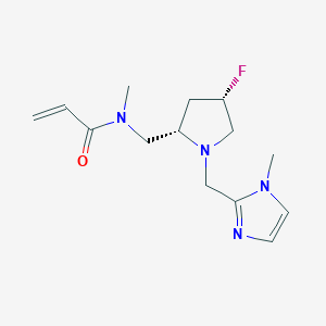 molecular formula C14H21FN4O B2358061 N-{[(2S,4S)-4-fluoro-1-[(1-methyl-1H-imidazol-2-yl)methyl]pyrrolidin-2-yl]methyl}-N-methylprop-2-enamide CAS No. 2094028-16-5