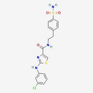 2-((3-chlorophenyl)amino)-N-(4-sulfamoylphenethyl)thiazole-4-carboxamide