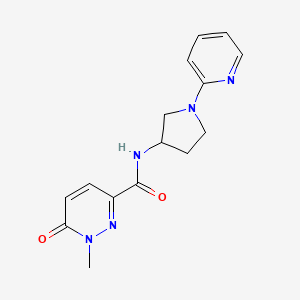 molecular formula C15H17N5O2 B2358067 1-methyl-6-oxo-N-(1-(pyridin-2-yl)pyrrolidin-3-yl)-1,6-dihydropyridazine-3-carboxamide CAS No. 1788845-53-3