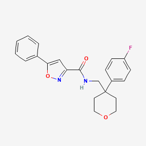 N-((4-(4-fluorophenyl)tetrahydro-2H-pyran-4-yl)methyl)-5-phenylisoxazole-3-carboxamide