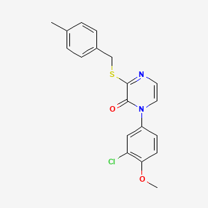 B2358071 1-(3-chloro-4-methoxyphenyl)-3-((4-methylbenzyl)thio)pyrazin-2(1H)-one CAS No. 946270-19-5