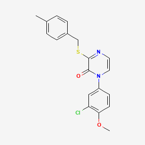 molecular formula C19H17ClN2O2S B2358071 1-(3-氯-4-甲氧基苯基)-3-((4-甲基苄基)硫代)吡嗪-2(1H)-酮 CAS No. 946270-19-5