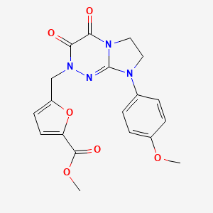 molecular formula C19H18N4O6 B2358072 5-((8-(4-甲氧基苯基)-3,4-二氧代-3,4,7,8-四氢咪唑并[2,1-c][1,2,4]三嗪-2(6H)-基)甲基)呋喃-2-甲酸甲酯 CAS No. 941959-56-4