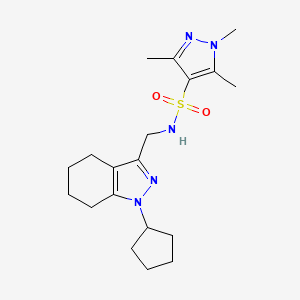 N-((1-cyclopentyl-4,5,6,7-tetrahydro-1H-indazol-3-yl)methyl)-1,3,5-trimethyl-1H-pyrazole-4-sulfonamide