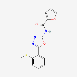 molecular formula C14H11N3O3S B2358080 N-[5-(2-methylsulfanylphenyl)-1,3,4-oxadiazol-2-yl]furan-2-carboxamide CAS No. 886909-08-6