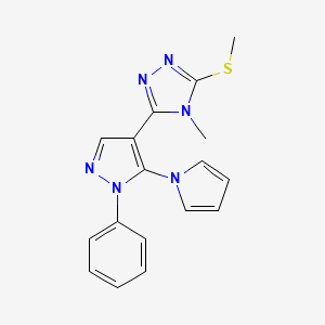 4-methyl-3-(methylsulfanyl)-5-[1-phenyl-5-(1H-pyrrol-1-yl)-1H-pyrazol-4-yl]-4H-1,2,4-triazole