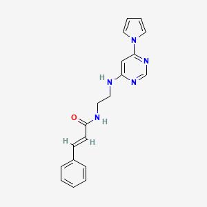 N-(2-((6-(1H-pyrrol-1-yl)pyrimidin-4-yl)amino)ethyl)cinnamamide