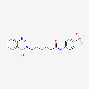 molecular formula C21H20F3N3O2 B2358098 6-(4-oxoquinazolin-3(4H)-yl)-N-(4-(trifluoromethyl)phenyl)hexanamide CAS No. 880810-23-1
