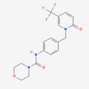 molecular formula C18H18F3N3O3 B2358118 N-(4-{[2-氧代-5-(三氟甲基)-1(2H)-吡啶基]甲基}苯基)-4-吗啉甲酰胺 CAS No. 339025-53-5