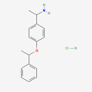 1-[4-(1-Phenylethoxy)phenyl]ethan-1-amine hydrochloride