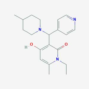 1-ethyl-4-hydroxy-6-methyl-3-((4-methylpiperidin-1-yl)(pyridin-4-yl)methyl)pyridin-2(1H)-one