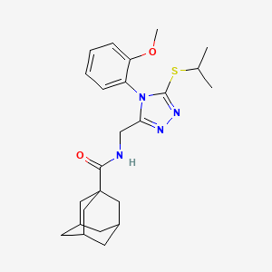 molecular formula C24H32N4O2S B2358135 N-[[4-(2-methoxyphenyl)-5-propan-2-ylsulfanyl-1,2,4-triazol-3-yl]methyl]adamantane-1-carboxamide CAS No. 476440-24-1