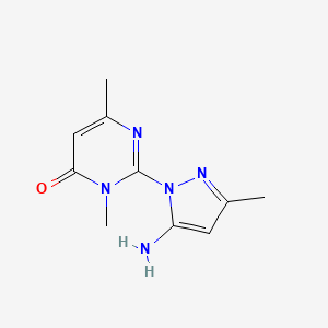 molecular formula C10H13N5O B2358141 2-(5-amino-3-methyl-1H-pyrazol-1-yl)-3,6-dimethyl-3,4-dihydropyrimidin-4-one CAS No. 2097936-94-0