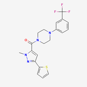 (1-methyl-3-(thiophen-2-yl)-1H-pyrazol-5-yl)(4-(3-(trifluoromethyl)phenyl)piperazin-1-yl)methanone