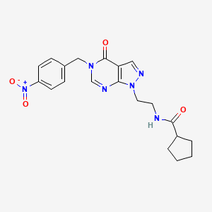 N-(2-(5-(4-nitrobenzyl)-4-oxo-4,5-dihydro-1H-pyrazolo[3,4-d]pyrimidin-1-yl)ethyl)cyclopentanecarboxamide