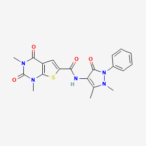 N-(1,5-dimethyl-3-oxo-2-phenyl-2,3-dihydro-1H-pyrazol-4-yl)-1,3-dimethyl-2,4-dioxo-1,2,3,4-tetrahydrothieno[2,3-d]pyrimidine-6-carboxamide