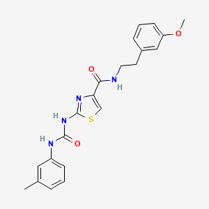 molecular formula C21H22N4O3S B2358158 N-(3-甲氧基苯乙基)-2-(3-(间甲苯基)脲基)噻唑-4-甲酰胺 CAS No. 941927-24-8