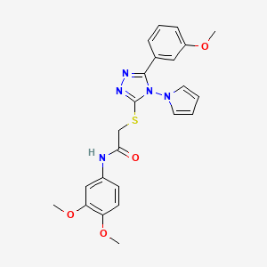 N-(3,4-dimethoxyphenyl)-2-((5-(3-methoxyphenyl)-4-(1H-pyrrol-1-yl)-4H-1,2,4-triazol-3-yl)thio)acetamide