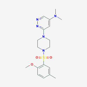 6-(4-((2-methoxy-5-methylphenyl)sulfonyl)piperazin-1-yl)-N,N-dimethylpyridazin-4-amine