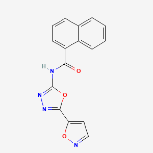 molecular formula C16H10N4O3 B2358187 N-[5-(1,2-恶唑-5-基)-1,3,4-恶二唑-2-基]萘-1-甲酰胺 CAS No. 946208-06-6