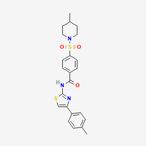 4-((4-methylpiperidin-1-yl)sulfonyl)-N-(4-(p-tolyl)thiazol-2-yl)benzamide