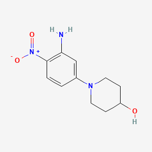 molecular formula C11H15N3O3 B2358190 4-Piperidinol, 1-(3-amino-4-nitrophenyl)- CAS No. 404009-22-9