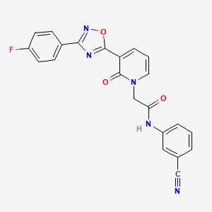 molecular formula C22H14FN5O3 B2358193 N-(3-氰基苯基)-2-(3-(3-(4-氟苯基)-1,2,4-恶二唑-5-基)-2-氧代吡啶-1(2H)-基)乙酰胺 CAS No. 1251570-46-3