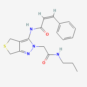 (Z)-N-(2-(2-oxo-2-(propylamino)ethyl)-4,6-dihydro-2H-thieno[3,4-c]pyrazol-3-yl)-3-phenylacrylamide