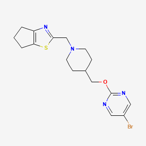 2-[[4-[(5-Bromopyrimidin-2-yl)oxymethyl]piperidin-1-yl]methyl]-5,6-dihydro-4H-cyclopenta[d][1,3]thiazole