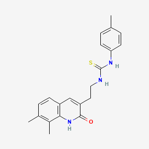 1-[2-(7,8-dimethyl-2-oxo-1H-quinolin-3-yl)ethyl]-3-(4-methylphenyl)thiourea