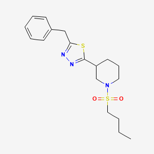 molecular formula C18H25N3O2S2 B2358209 2-Benzyl-5-(1-(butylsulfonyl)piperidin-3-yl)-1,3,4-thiadiazole CAS No. 1203411-02-2