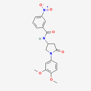 molecular formula C19H19N3O6 B2358224 N-[1-(3,4-dimethoxyphenyl)-5-oxopyrrolidin-3-yl]-3-nitrobenzamide CAS No. 898454-20-1