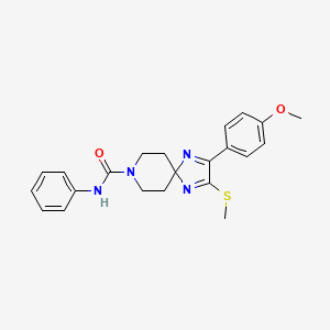 molecular formula C22H24N4O2S B2358225 2-(4-methoxyphenyl)-3-(methylsulfanyl)-N~8~-phenyl-1,4,8-triazaspiro[4.5]deca-1,3-diene-8-carboxamide CAS No. 894878-66-1