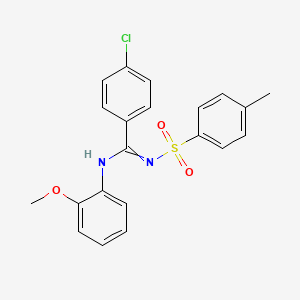 molecular formula C21H19ClN2O3S B2358226 4-cloro-N-(2-metoxifenil)-N'-tosilbenzimidamida CAS No. 328014-86-4