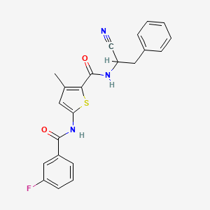 N-(1-cyano-2-phenylethyl)-5-(3-fluorobenzamido)-3-methylthiophene-2-carboxamide