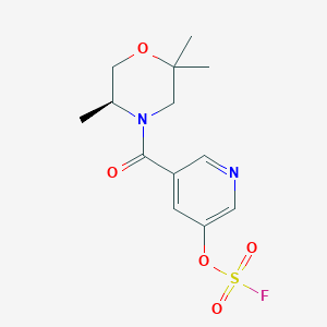 molecular formula C13H17FN2O5S B2358251 (5S)-4-(5-Fluorosulfonyloxypyridine-3-carbonyl)-2,2,5-trimethylmorpholine CAS No. 2418593-62-9