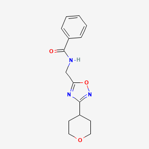 N-((3-(tetrahydro-2H-pyran-4-yl)-1,2,4-oxadiazol-5-yl)methyl)benzamide