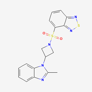 molecular formula C17H15N5O2S2 B2358271 4-[3-(2-Methylbenzimidazol-1-yl)azetidin-1-yl]sulfonyl-2,1,3-benzothiadiazole CAS No. 2380193-66-6
