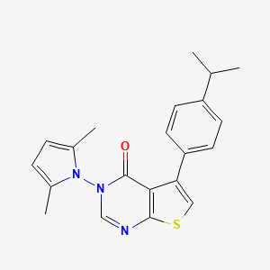 molecular formula C21H21N3OS B2358275 3-(2,5-二甲基-1H-吡咯-1-基)-5-(4-异丙基苯基)噻吩[2,3-d]嘧啶-4(3H)-酮 CAS No. 379246-30-7