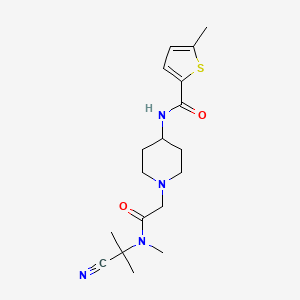 molecular formula C18H26N4O2S B2358276 N-(1-{[(1-cyano-1-methylethyl)(methyl)carbamoyl]methyl}piperidin-4-yl)-5-methylthiophene-2-carboxamide CAS No. 1241578-73-3