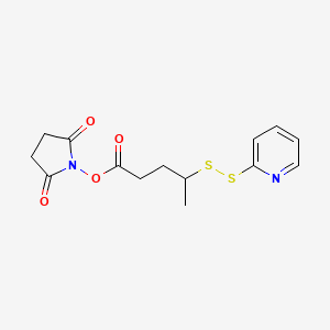 molecular formula C14H16N2O4S2 B2358278 N-スクシンイミジル 4-(2-ピリジルジチオ)ペンタノエート CAS No. 341498-08-6