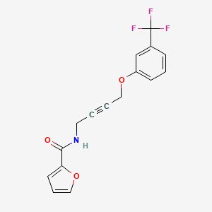 molecular formula C16H12F3NO3 B2358289 N-(4-(3-(trifluoromethyl)phenoxy)but-2-yn-1-yl)furan-2-carboxamide CAS No. 1421450-68-1